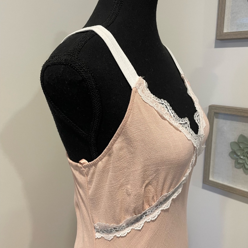 Monteau Linen Blend 90’s Slip Maxi/Night Dress with Lace Trim NWT! - Picture 8 of 13